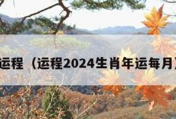 运程（运程2024生肖年运每月）