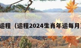 运程（运程2024生肖年运每月）