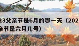 2023父亲节是6月的哪一天（2020年父亲节是六月几号）