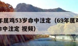 69年属鸡53岁命中注定（69年属鸡53岁命中注定 视频）