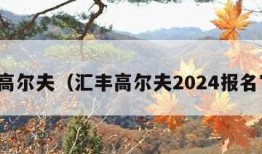 汇丰高尔夫（汇丰高尔夫2024报名官网）