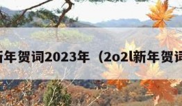 新年贺词2023年（2o2l新年贺词）