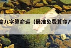 免费算命八字算命运（最准免费算命八字算终身详批）